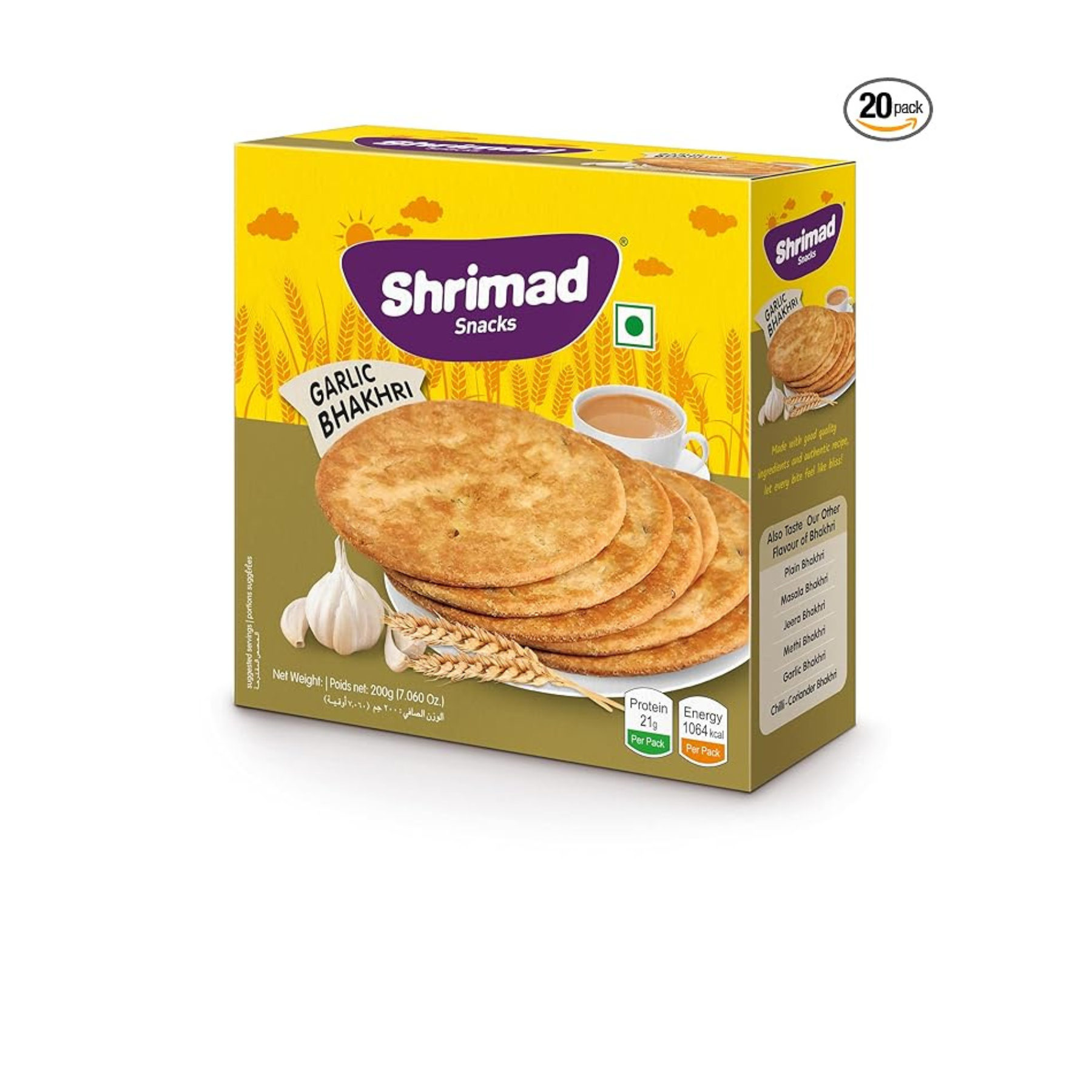 Shrimad Garlic Bhakhari  200Gm